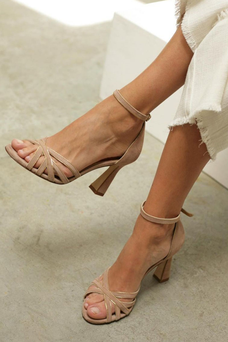 Marianna™ | Patchwork Round-Toe Sandals with Slim Heel