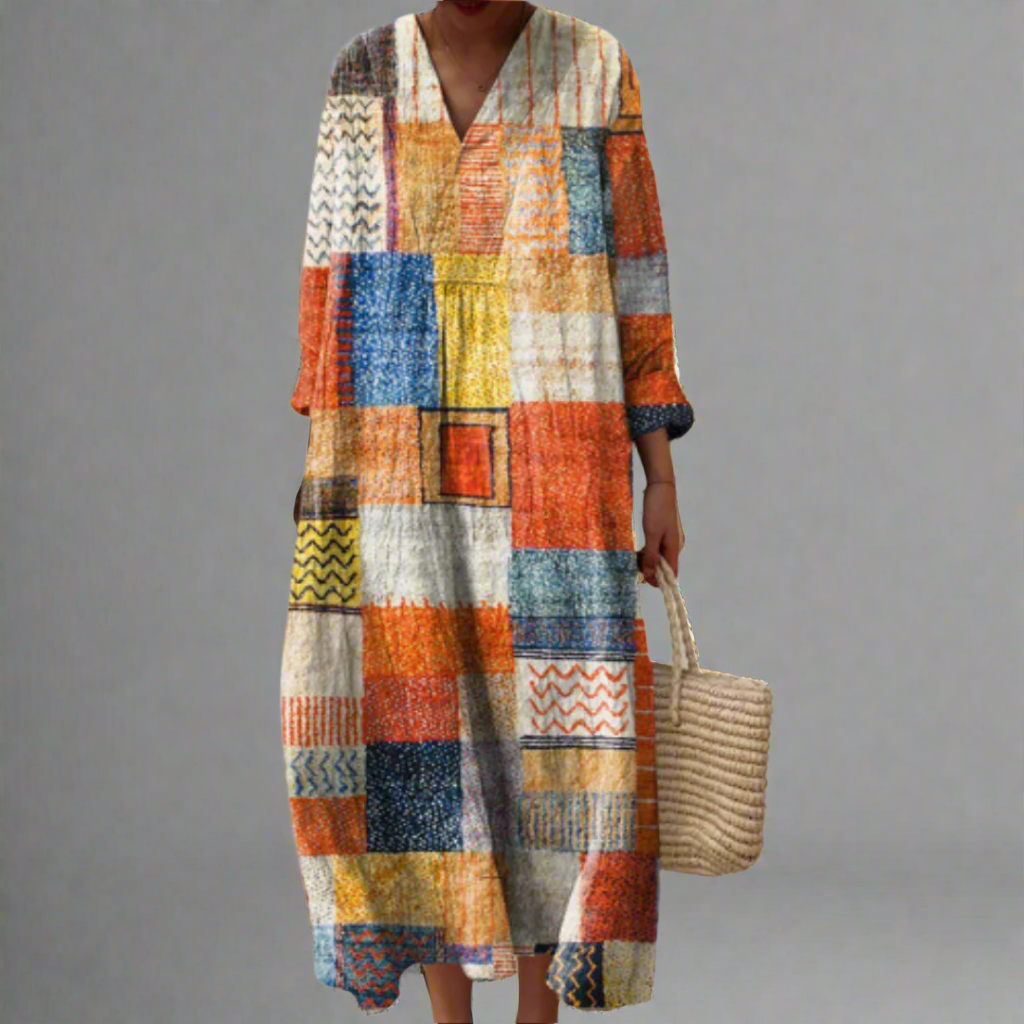Cheny™ | Patchwork Harmony Boho Maxi Dress