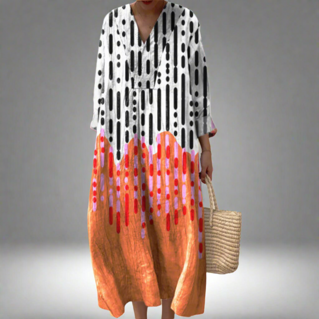 Ayla™ | Abstract Drip Print Maxi Dress