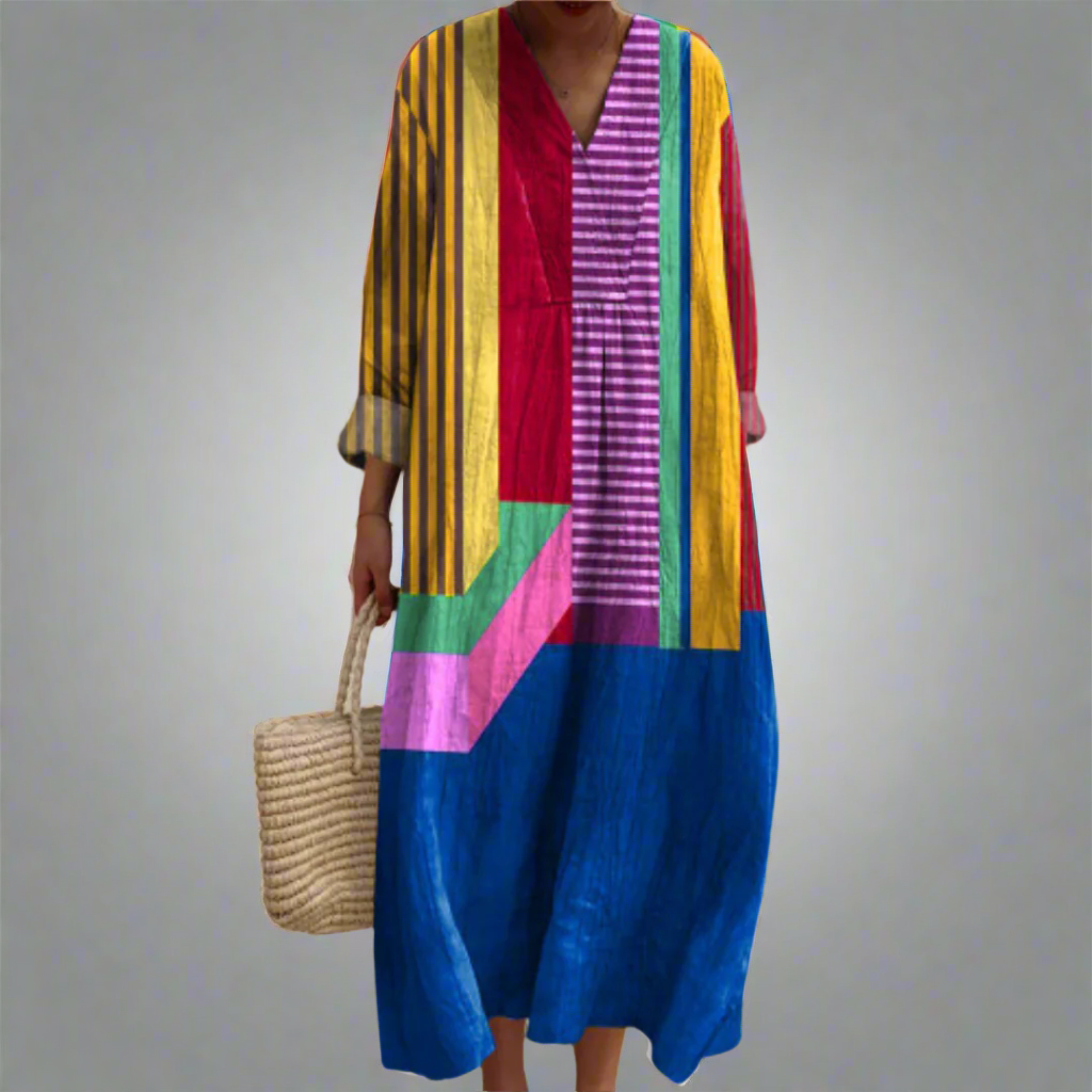 Marinella™ | Colour Block Breezy Maxi Dress