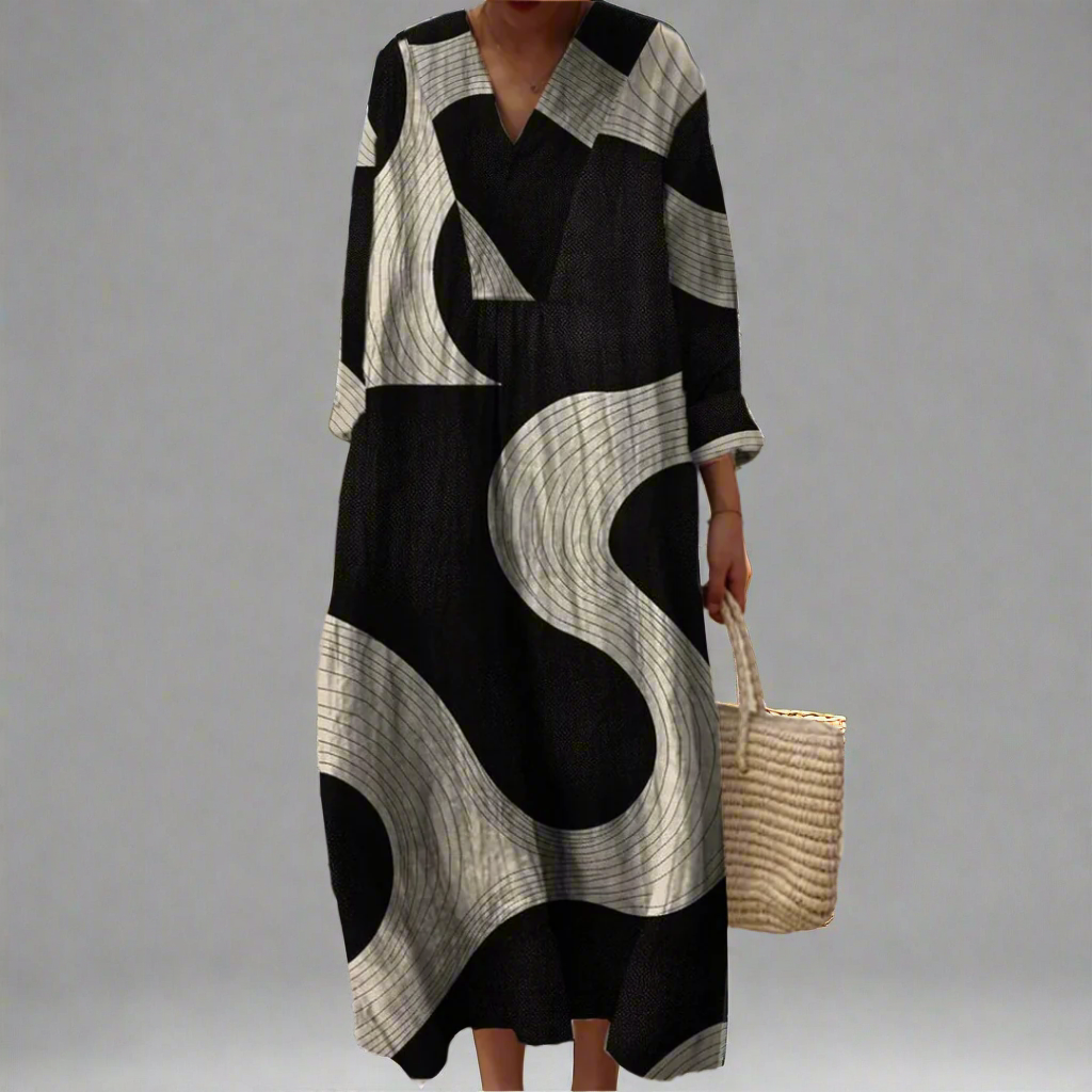Claudia™ | Abstract Flow Maxi Dress