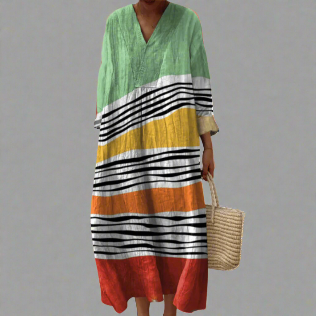 Maria™ | Coastal Stripes Relaxed Maxi Dress