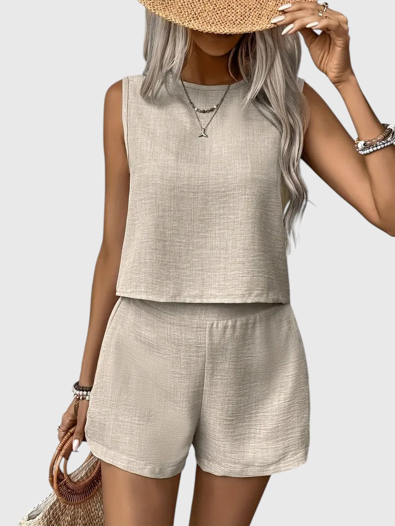 Janela™ | Sleeveless Button-Up Set
