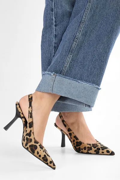CLaro™ | Khaki Leopard Print Pointed-Toe Pumps