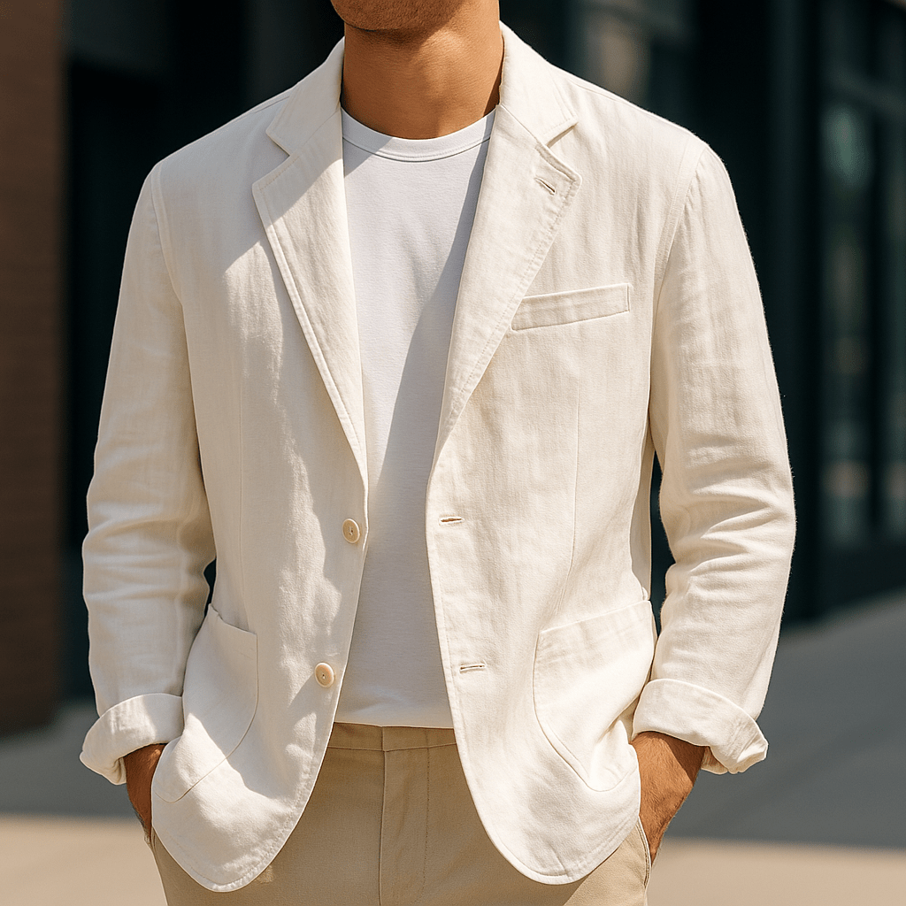 Iván - CoastLine Linen Blend Blazer Creme White