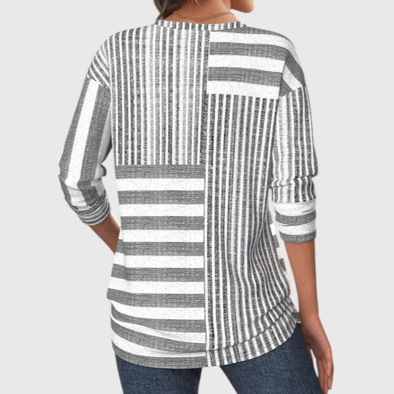 MELANIA™ | STRIPED BREATHABLE BLOUSE