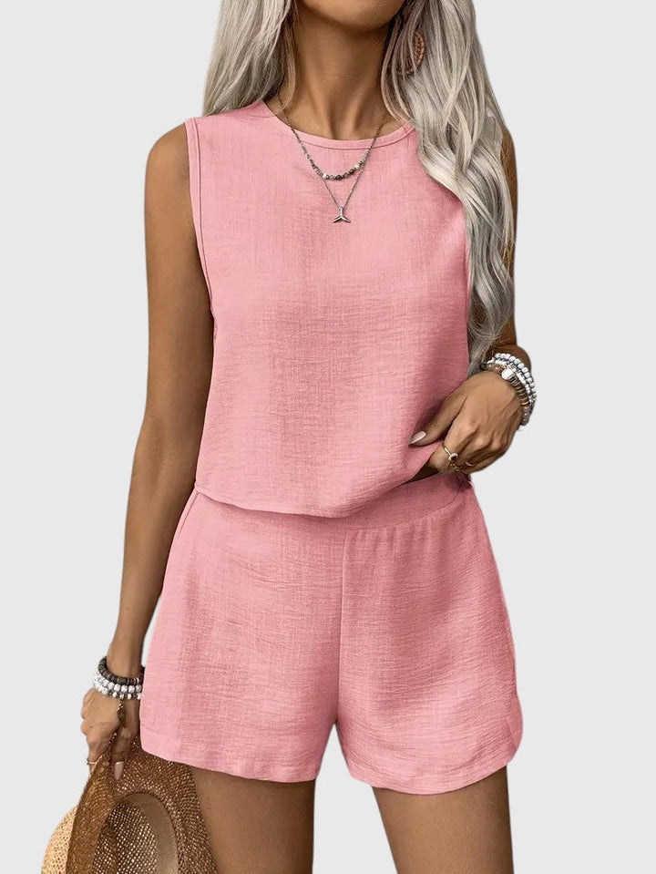Janela™ | Sleeveless Button-Up Set