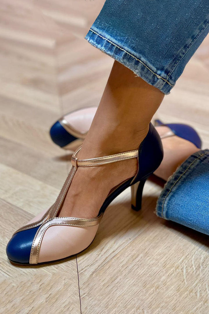 Lianna™ | Colorful & Comfortable Round-Toe T-Strap Pumps