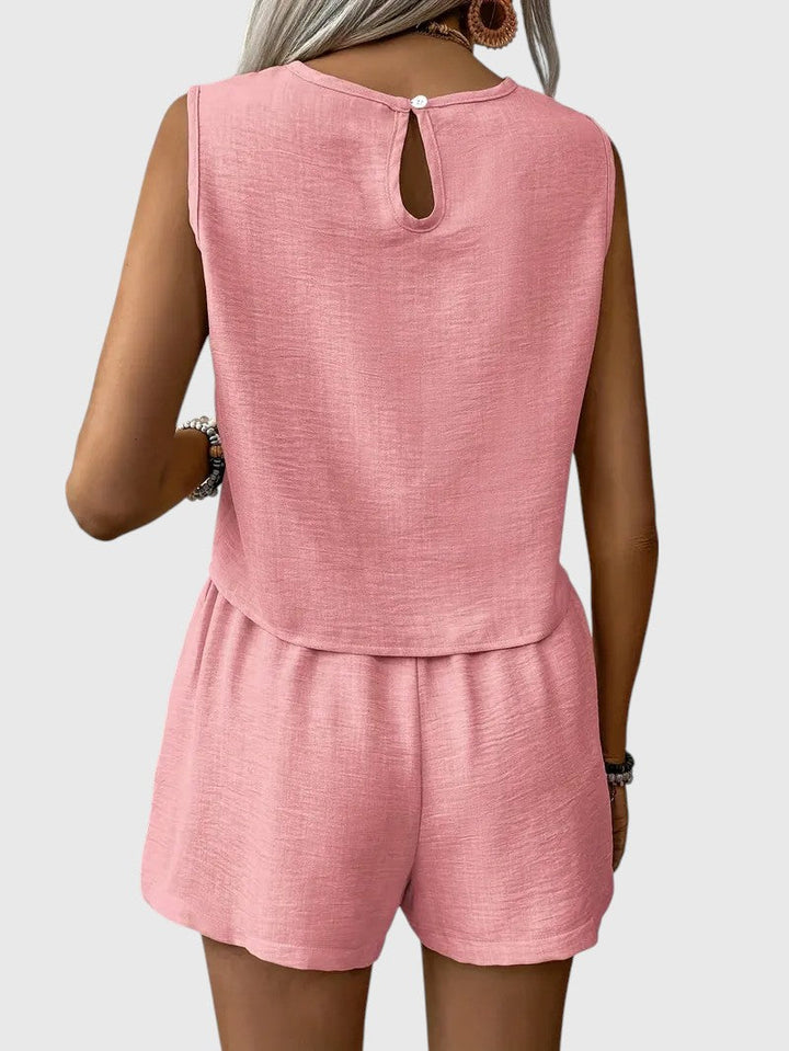 Janela™ | Sleeveless Button-Up Set