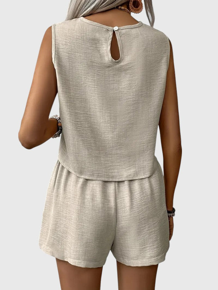 Janela™ | Sleeveless Button-Up Set