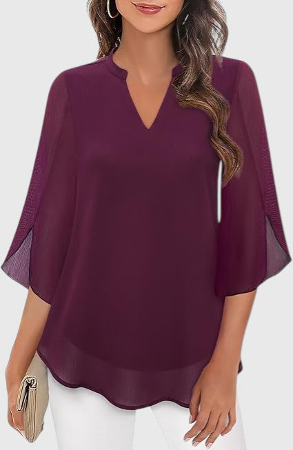 MAIRA™ | CHIFFON A-LINE BLOUSE