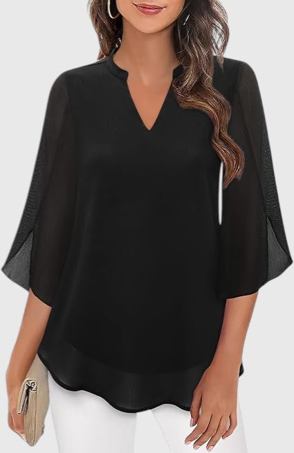 MAIRA™ | CHIFFON A-LINE BLOUSE