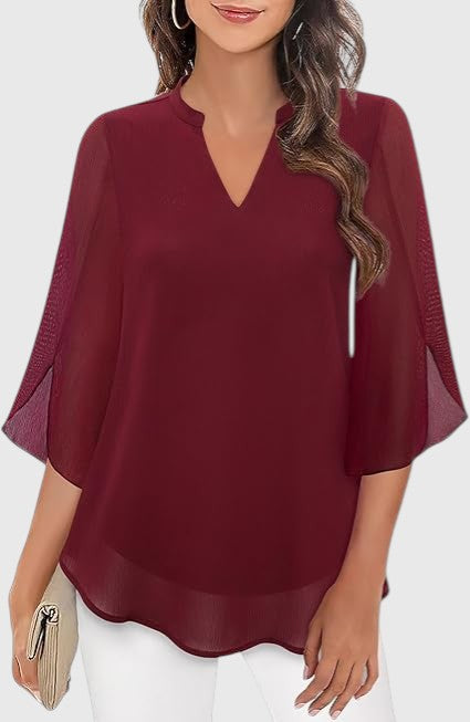 MAIRA™ | CHIFFON A-LINE BLOUSE