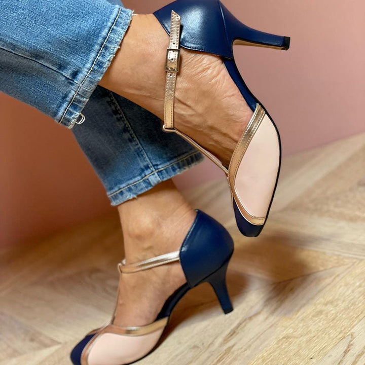 Lianna™ | Colorful & Comfortable Round-Toe T-Strap Pumps