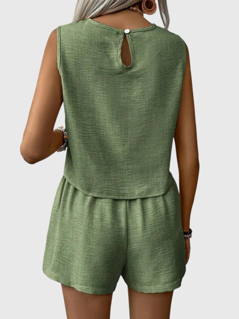Janela™ | Sleeveless Button-Up Set