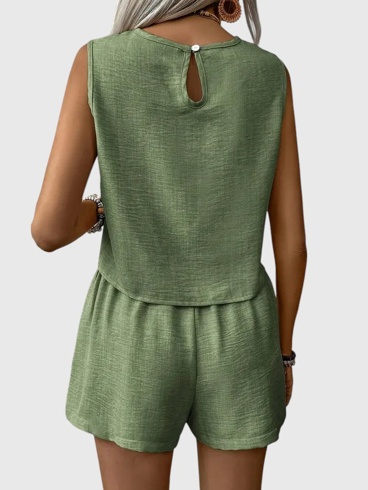 Janela™ | Sleeveless Button-Up Set