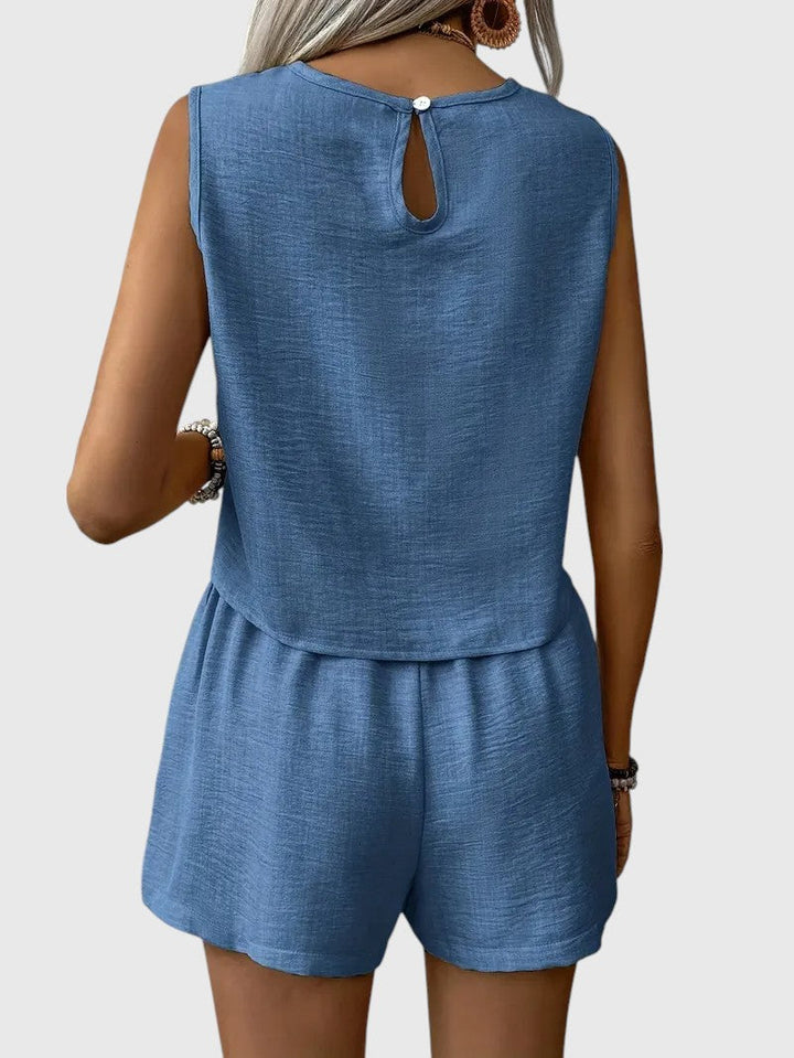 Janela™ | Sleeveless Button-Up Set