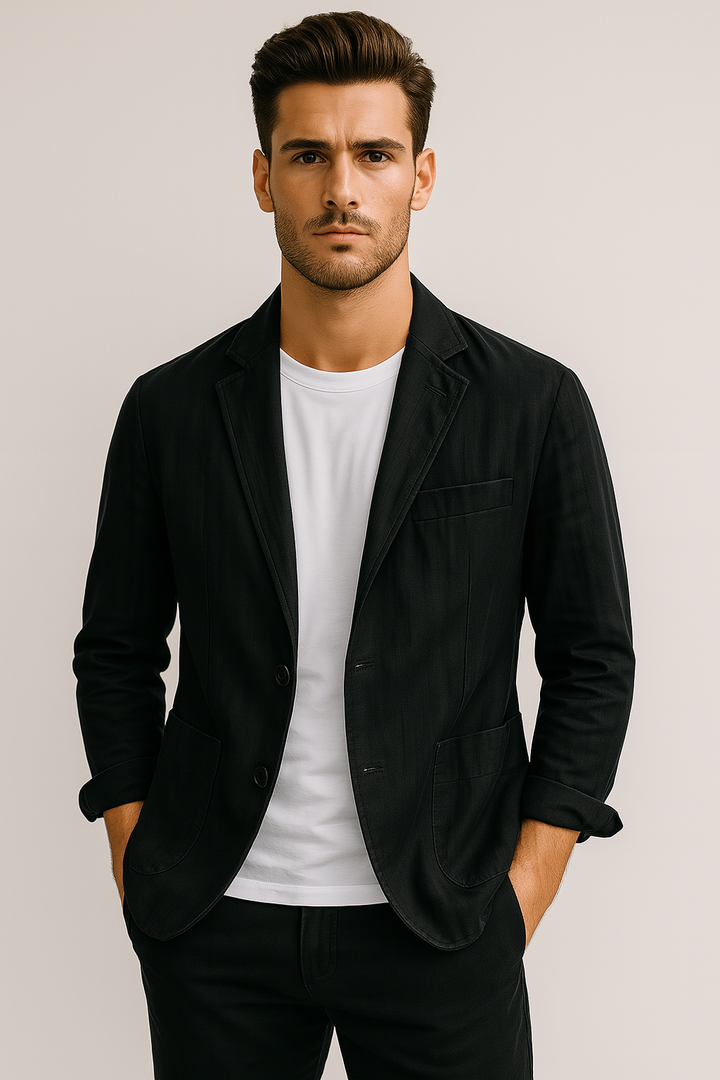 Iván - CoastLine Linen Blend Blazer Black