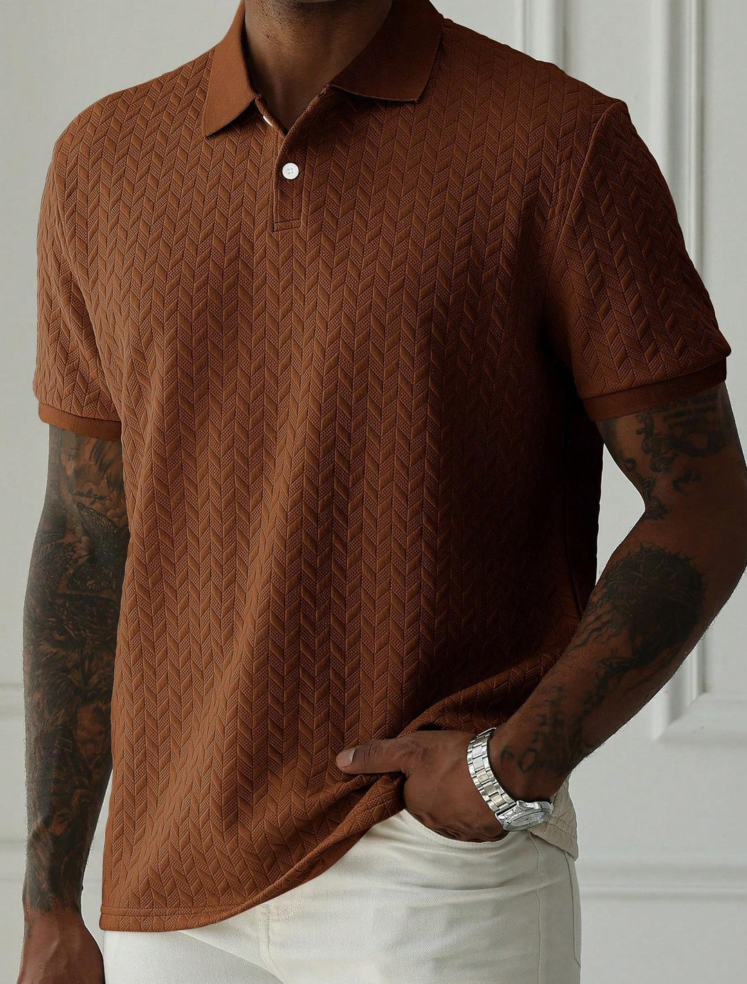 Ethan - Men's Classic Knit Polo Shirt
