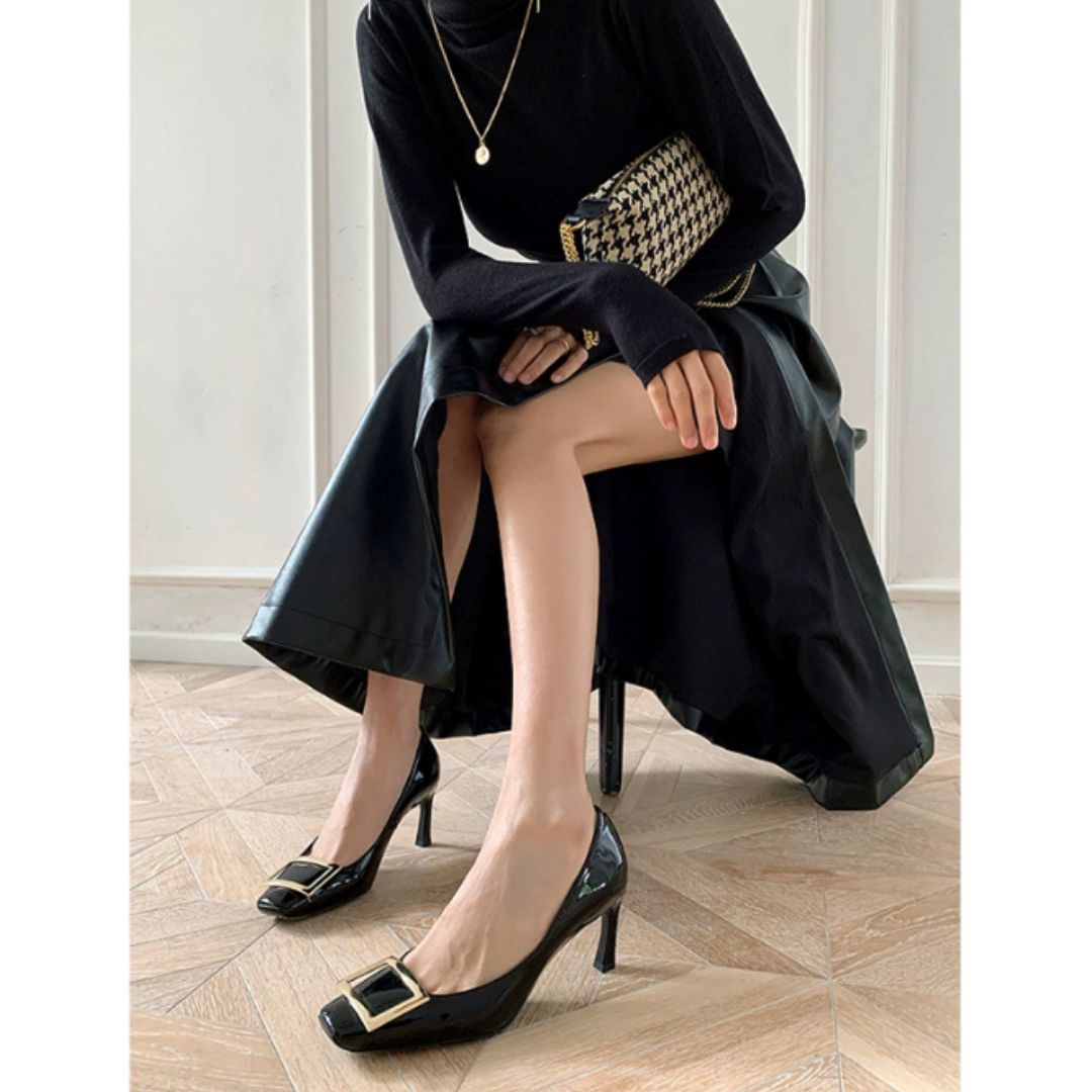 Milo™ | Elegant Square-Toe Mid-Heel Sandals
