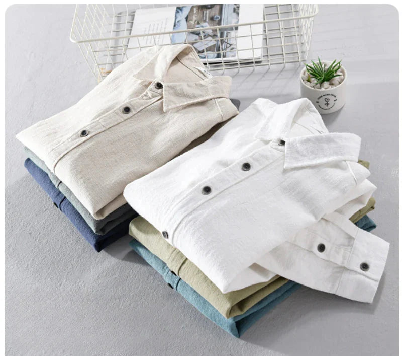 Kairos – Men's Linen-Cotton Long Sleeve Shirt