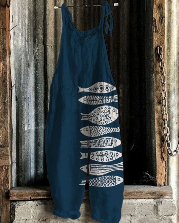 Vintage Overalls for Women Floral Print