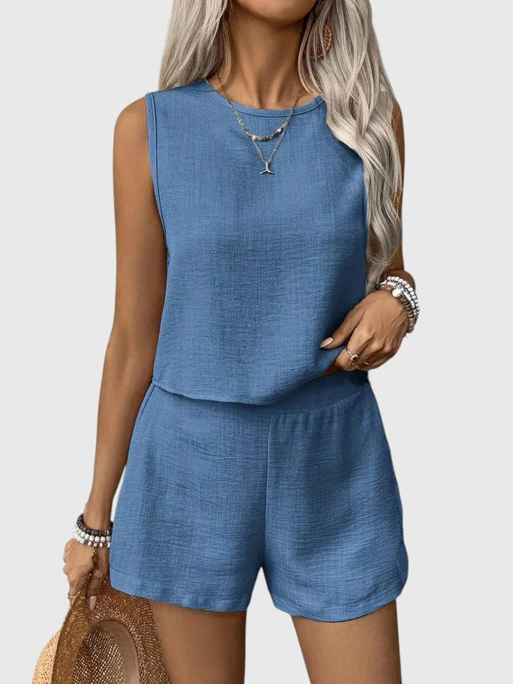Janela™ | Sleeveless Button-Up Set