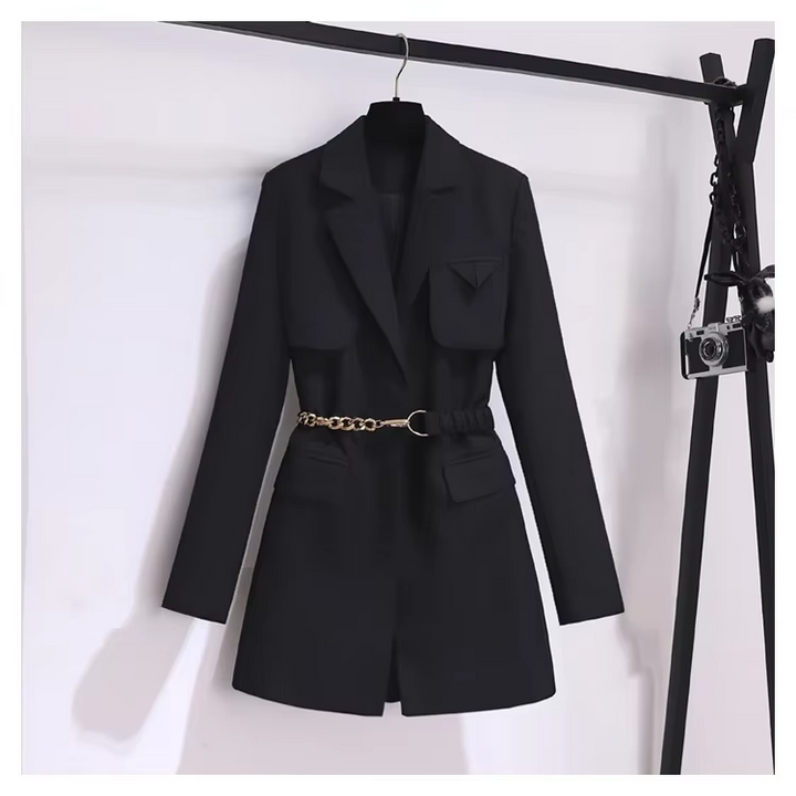 Layla™ - Chic Chain Belt Blazer