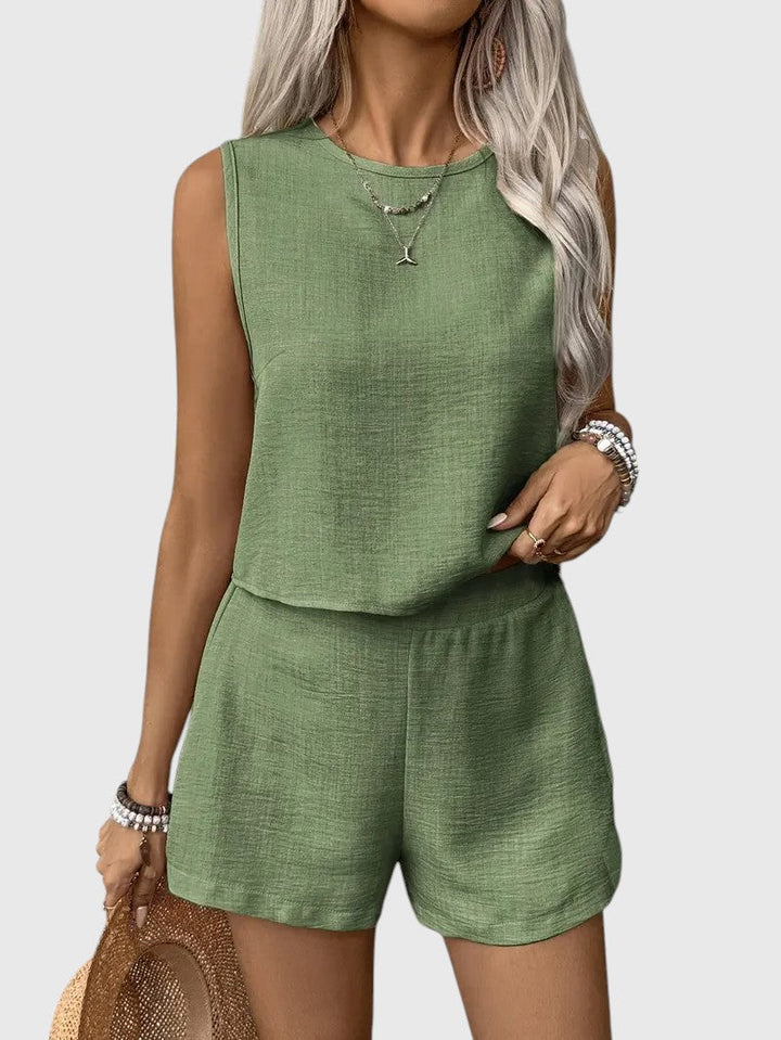 Janela™ | Sleeveless Button-Up Set