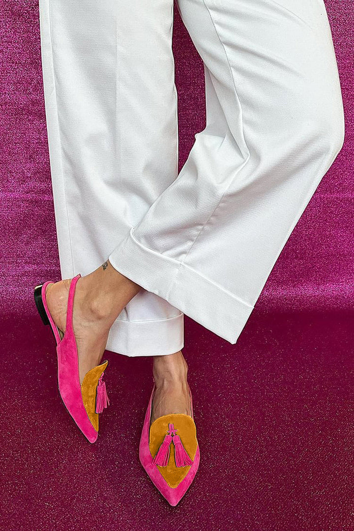 Rosalina™ | Colorful Fringe Flats with Decorative Ankle Strap
